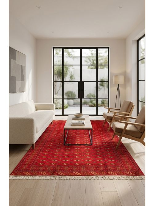 Afghan Teimani 6'7" x 9'11" Hand-knotted Wool Rug 