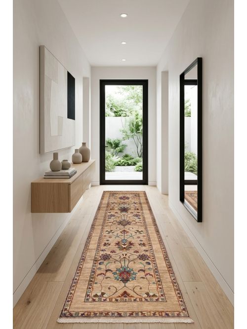 Pakistani Modern Ersari 2'9" x 9'1" Hand-knotted Wool Runner Rug 