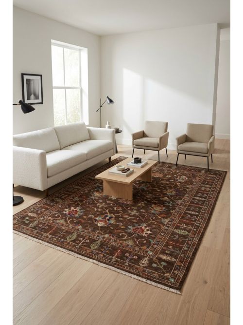 Pakistani Modern Ersari 5'7" x 7'8" Hand-knotted Wool Rug 