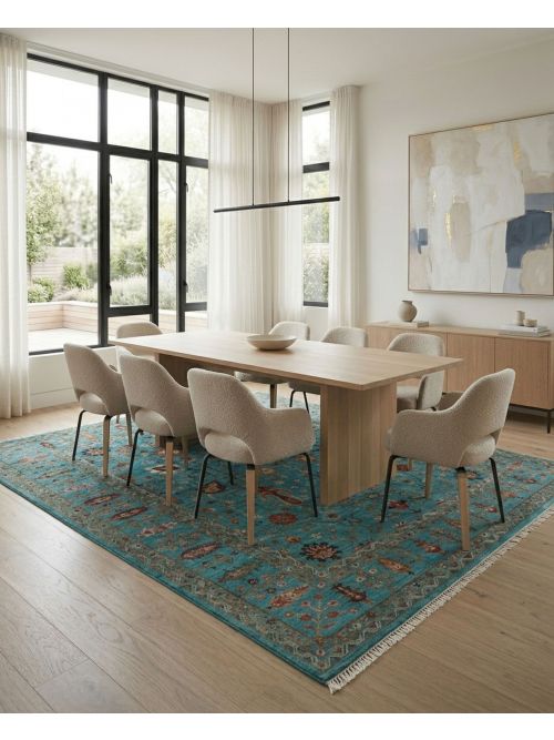 Pakistani Modern Ersari Hand-knotted Wool Rug, 249 x 305 cm