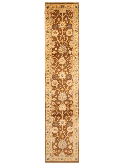 Pakistani Peshawar Oushak Hand-knotted Wool Runner Rug, 79 x 361 cm