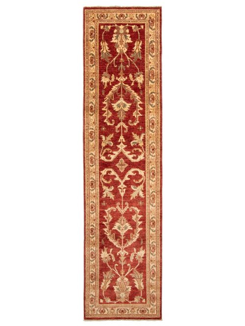Pakistani Peshawar Oushak Hand-knotted Wool Runner Rug, 76 x 305 cm