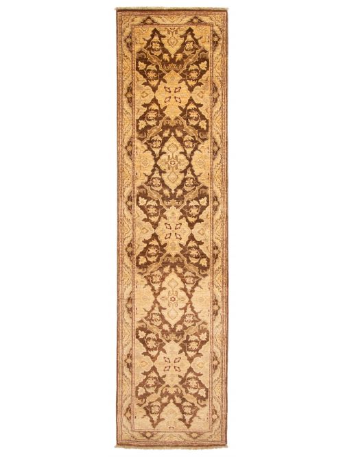Pakistani Peshawar Oushak Hand-knotted Wool Runner Rug, 76 x 320 cm