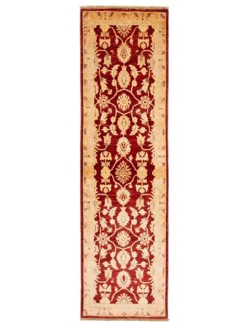 Pakistani Peshawar Oushak Hand-knotted Wool Runner Rug, 76 x 254 cm