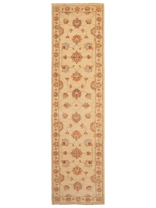 Pakistani Peshawar Oushak Hand-knotted Wool Runner Rug, 76 x 305 cm