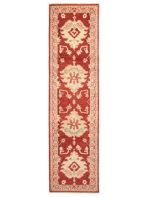 Pakistani Peshawar Oushak Hand-knotted Wool Runner Rug, 76 x 300 cm