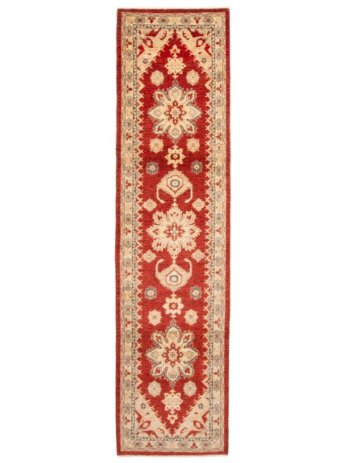 Pakistani Peshawar Oushak Hand-knotted Wool Runner Rug, 79 x 307 cm