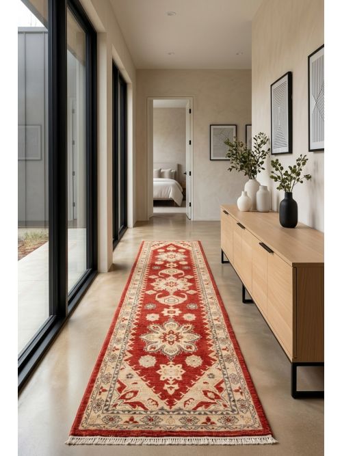 Pakistani Peshawar Oushak Hand-knotted Wool Runner Rug, 79 x 307 cm