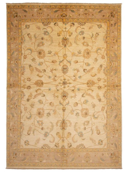 Pakistani Peshawar Oushak Hand-knotted Wool Rug, 206 x 292 cm