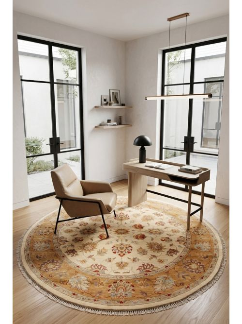 Pakistani Peshawar Oushak Hand-knotted Wool Rug, 239 x 246 cm