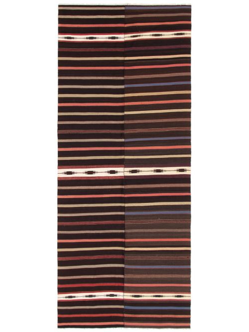 Turkish Boho 4'3" x 10'8" Flat-Weave Wool Kilim 