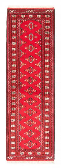 Bordered  Tribal Red Runner rug 6-ft-runner Persian Hand-knotted 382335