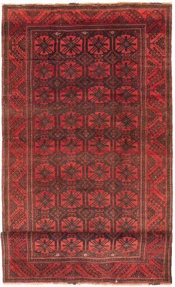 Bordered  Tribal Red Area rug Unique Turkish Hand-knotted 319483