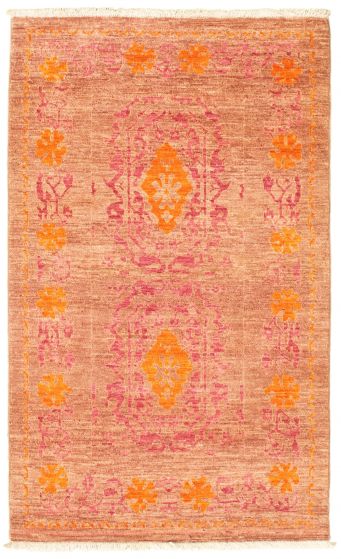 Casual  Transitional Red Area rug 3x5 Pakistani Hand-knotted 341507