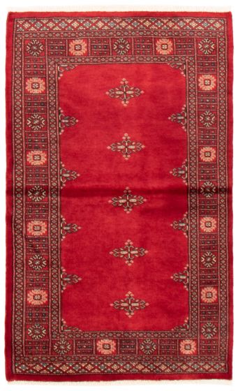 Bordered  Tribal Red Area rug 3x5 Pakistani Hand-knotted 359393