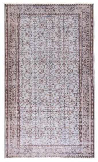 Bordered  Transitional Grey Area rug 5x8 Turkish Hand-knotted 362233