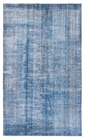 Bordered  Transitional Blue Area rug 5x8 Turkish Hand-knotted 362280