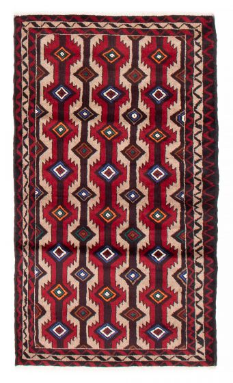 Bordered  Tribal Brown Area rug 3x5 Afghan Hand-knotted 384668
