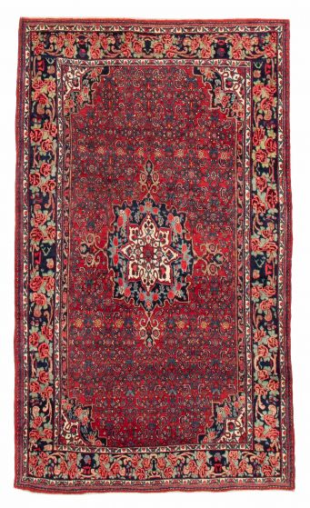 Bordered  Traditional Red Area rug 5x8 Persian Hand-knotted 385771