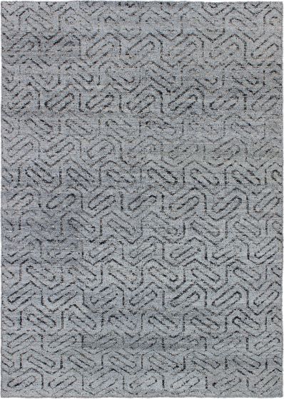 Carved  Contemporary Grey Area rug 5x8 Indian Hand-knotted 272025
