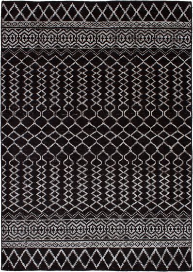 Casual  Moroccan Brown Area rug 5x8 Indian Hand-knotted 272065