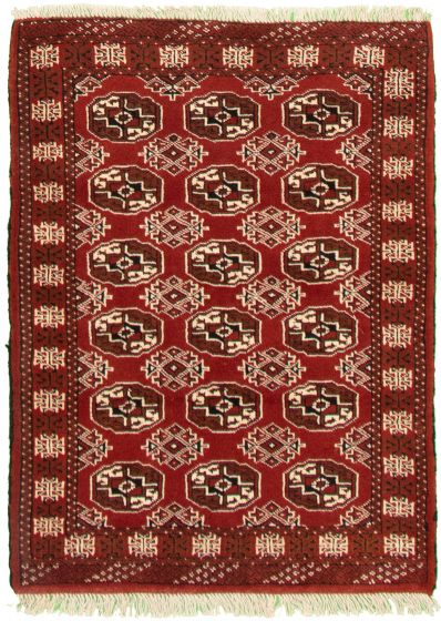 Bordered  Tribal Brown Area rug 3x5 Turkmenistan Hand-knotted 332878