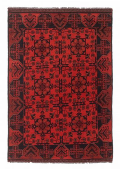 Bordered  Traditional Red Area rug 3x5 Afghan Hand-knotted 347823
