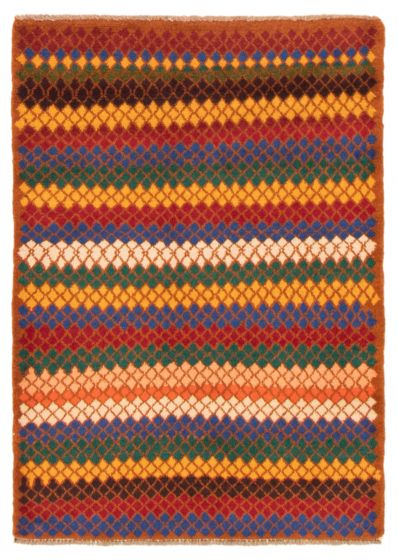 Bohemian  Tribal Orange Area rug 3x5 Afghan Hand-knotted 353794