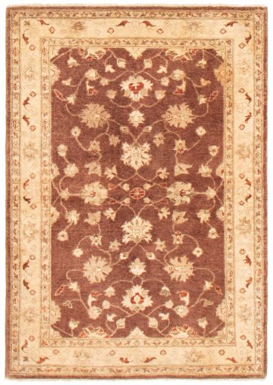 Bordered  Traditional Brown Area rug 3x5 Pakistani Hand-knotted 362538