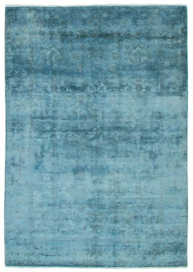 Overdyed  Transitional Blue Area rug 5x8 Pakistani Hand-knotted 367060