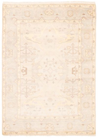 Bordered  Traditional Multi Area rug 5x8 Indian Hand-knotted 370479