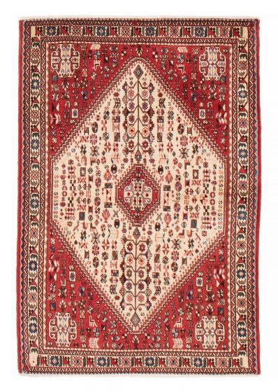 Bordered  Traditional Ivory Area rug 3x5 Persian Hand-knotted 382375