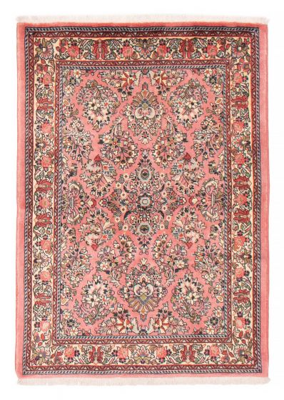 Bordered  Traditional Pink Area rug 3x5 Persian Hand-knotted 382388
