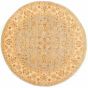 Bordered  Traditional Grey Area rug Round Afghan Hand-knotted 331361