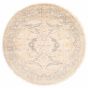 Bordered  Traditional Grey Area rug Round Indian Hand-knotted 356421