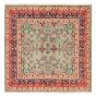 Bordered  Traditional Green Area rug Square Persian Hand-knotted 373177