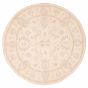 Bordered  Traditional Ivory Area rug Round Pakistani Hand-knotted 374602