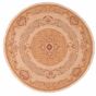Bordered  Traditional Brown Area rug Round Chinese Flat-Weave 374864
