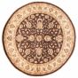 Bordered  Traditional Brown Area rug Round Pakistani Hand-knotted 379271