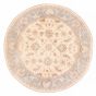 Bordered  Traditional Ivory Area rug Round Pakistani Hand-knotted 379401