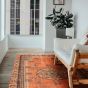 Traditional  Vintage/Distressed Brown Area rug 6x9 Turkish Hand-knotted 391714