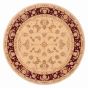 Bordered  Traditional Ivory Area rug Round Chinese Hand Tufted 392022
