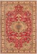 Bordered  Traditional Red Area rug 6x9 Turkish Hand-knotted 280936