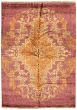 Bordered  Transitional Red Area rug 5x8 Indian Hand-knotted 306409