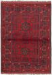 Bordered  Tribal Red Area rug 3x5 Afghan Hand-knotted 330288