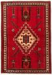 Bordered  Tribal Red Area rug 4x6 Afghan Hand-knotted 332636