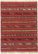 Carved  Tribal Red Area rug 3x5 Turkish Hand-knotted 334934
