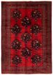 Bordered  Tribal Red Area rug 6x9 Afghan Hand-knotted 342642
