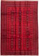 Bordered  Tribal Red Area rug 6x9 Afghan Hand-knotted 342656