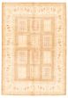 Bordered  Traditional Ivory Area rug 4x6 Afghan Hand-knotted 345895
